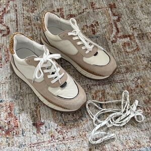 Madewell White and Tan Sneakers